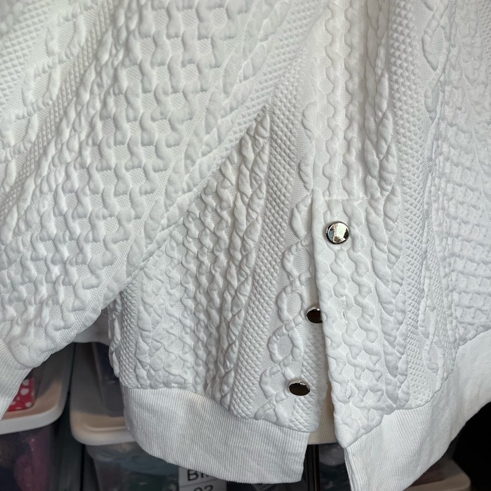 Textured White Hoodie - Picture 5 of 9